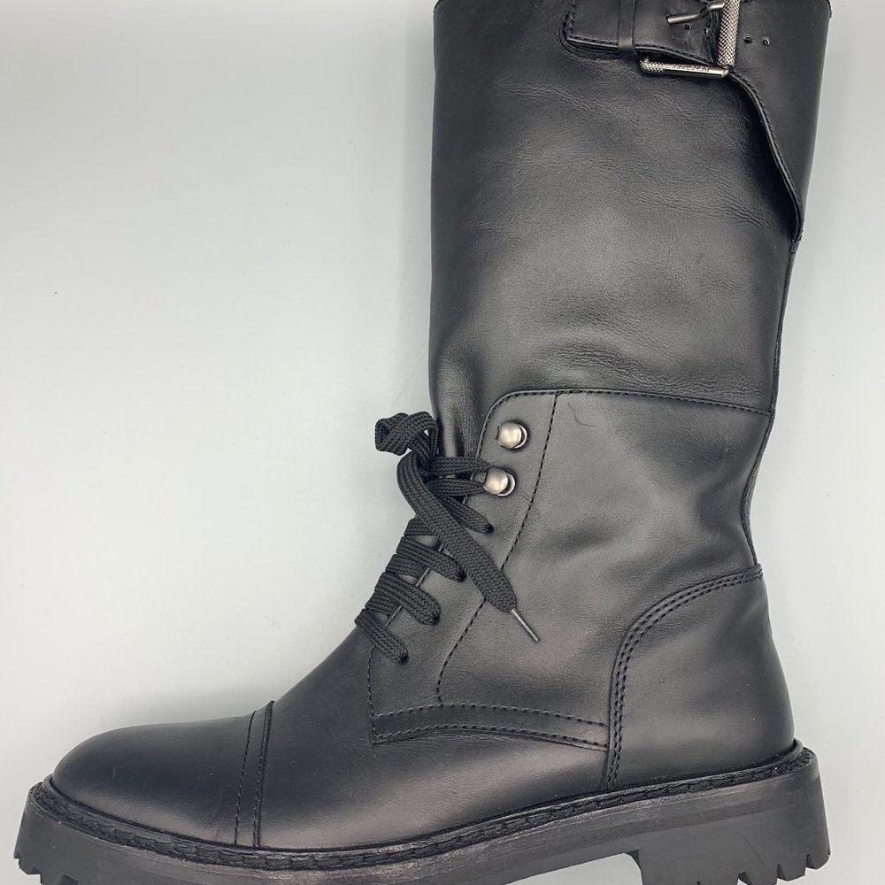 Belstaff Black Biker Boots in Leather (37)  - FL-SH-001